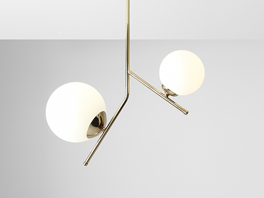 Lampada Luna Gold 28Cm H70Cm  Lampade A Sospensione Aldex